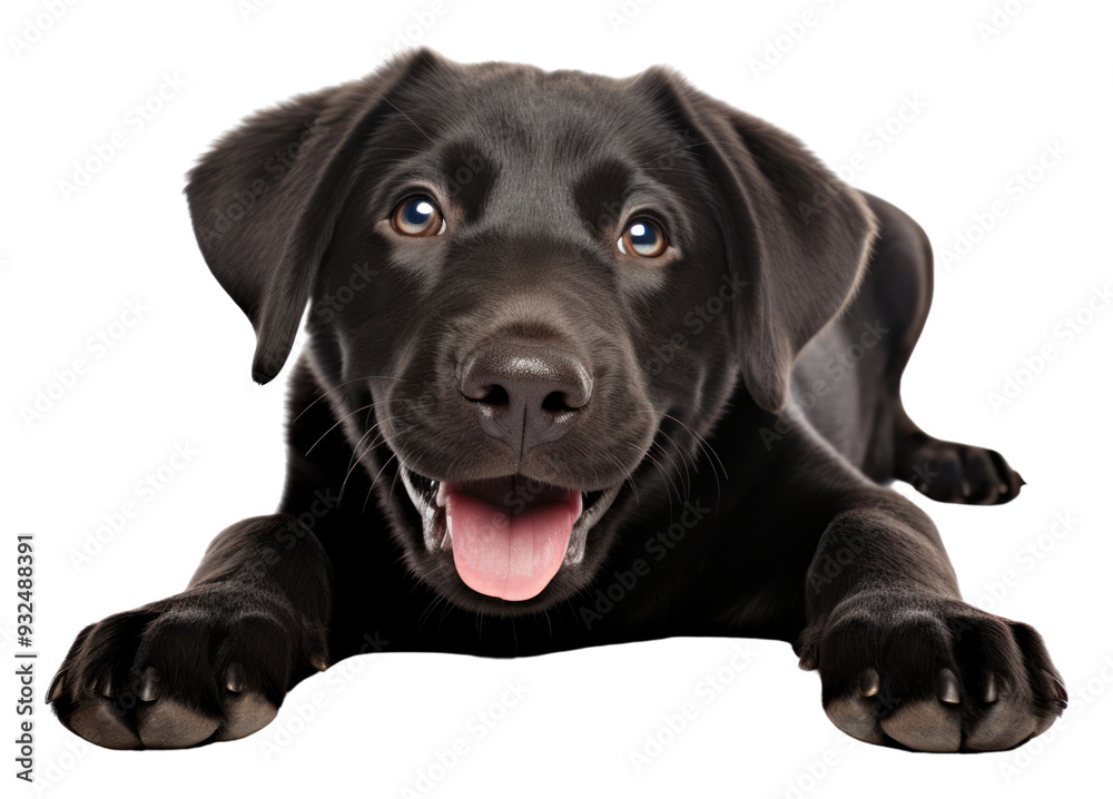 PNG Happy black Labrador Retriever dog. PNG Happy black Labrador Retriever dog.