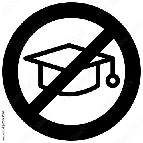 Foto low education icon illustration design with solid