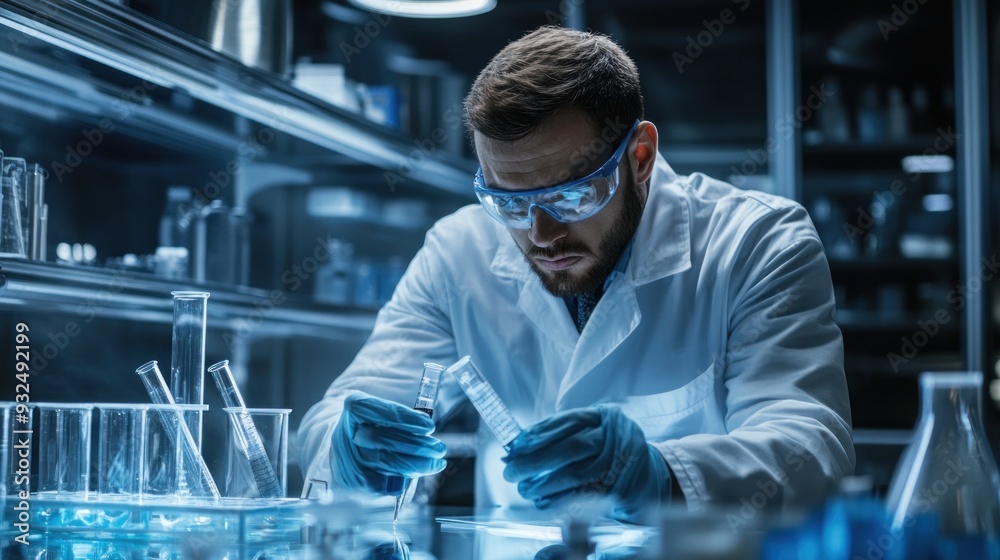 Professional male scientist in Research in the laboratory. Professional male scientist in Research in the laboratory.