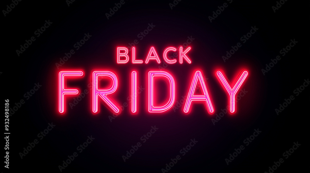 Obraz premium Black friday sale. colorful retro black friday neon light banner.. 