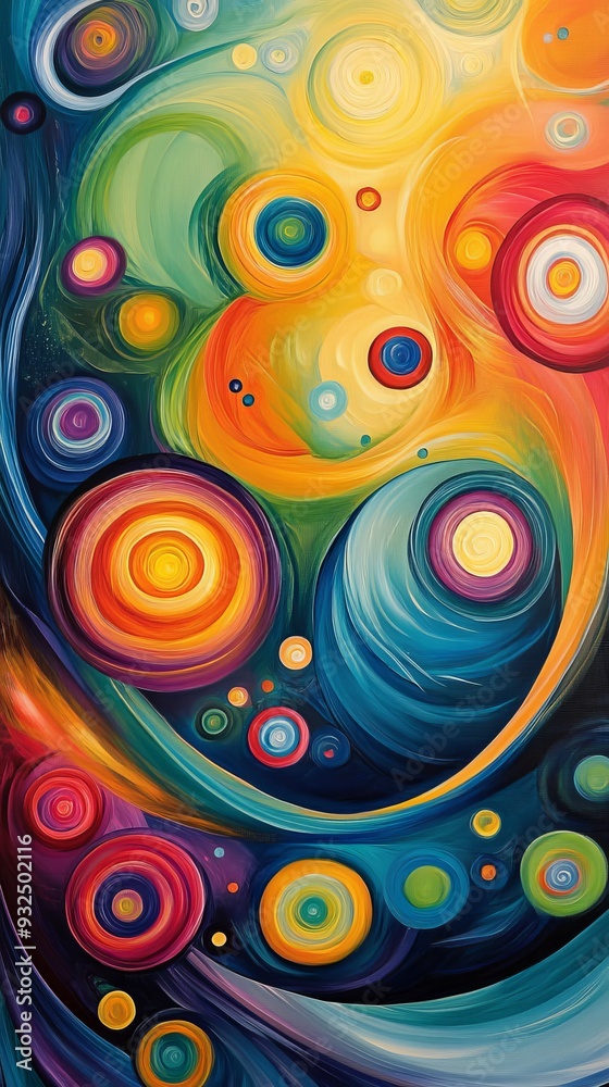 Abstract colorful swirl pattern with circles Abstract colorful swirl pattern with circles