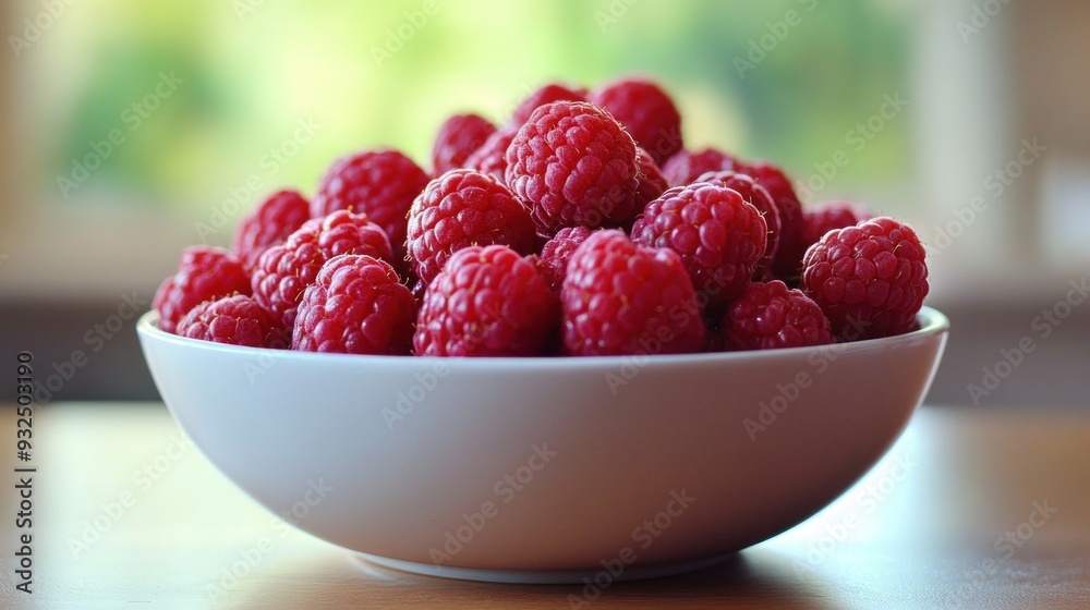 Bowl Full of Ripe Raspberries Bowl Full of Ripe Raspberries