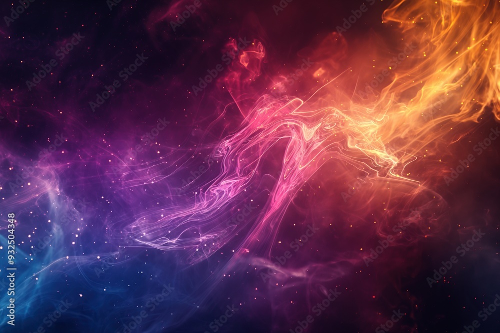 Abstract colorful smoke on black background. Fantasy fractal texture Abstract colorful smoke on black background. Fantasy fractal texture