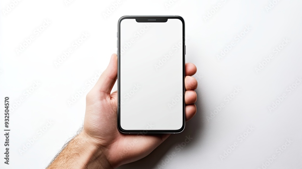Man utilizing phone empty screen frameless mockup Man utilizing phone empty screen frameless mockup
