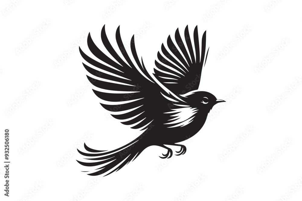 Obraz premium Robin silhouette image vector art Design In White background