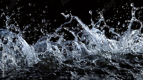 Water splash dynamic flowing with no background