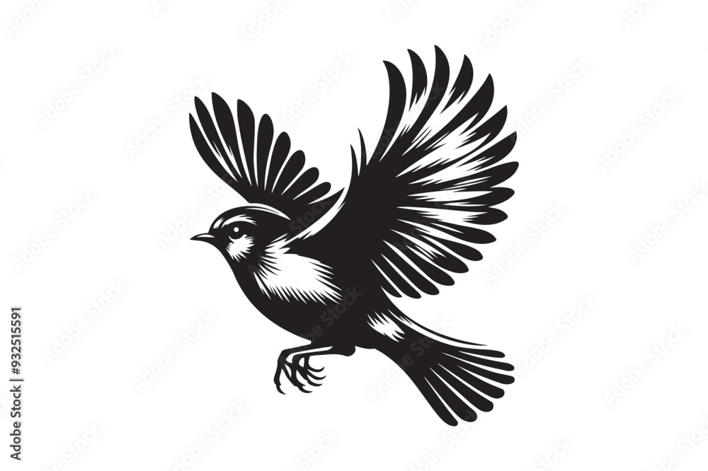 Obraz premium black and white bird