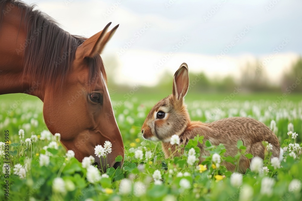 Obraz premium Clover-Sharing Companions