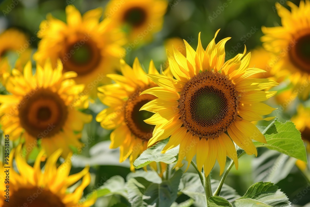 Sunflowers Ablaze in Golden Field Sunflowers Ablaze in Golden Field