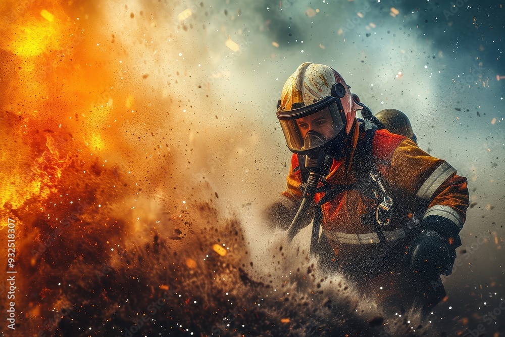 Heroic Firefighter Extinguishes Flames Heroic Firefighter Extinguishes Flames