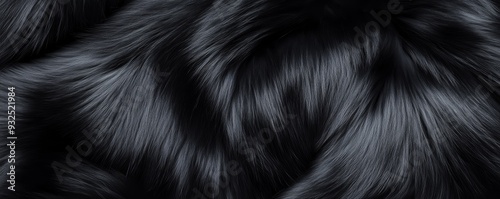 Close-up of black fur texture with