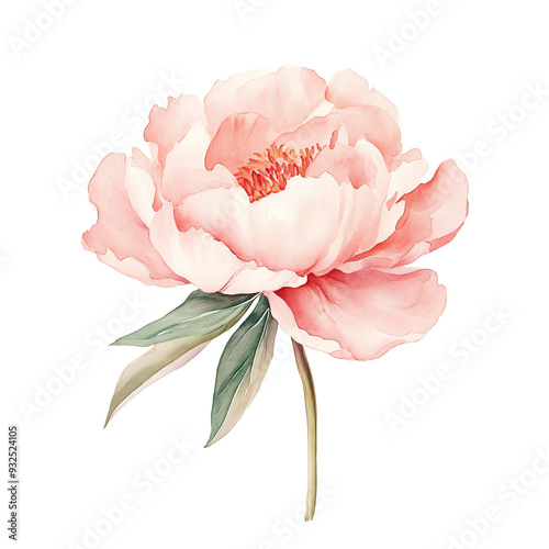 Beautiful watercolor pink peony flower illustration, perfect for greeting cards, prints, or DIY design projects.