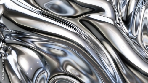 Abstract Silver Liquid Texture