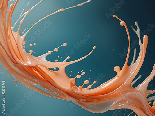 flower on blue background，oil painting splashes, like leaves and flowers	