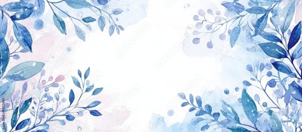 A composition of isolated watercolor and graphic elements in a frame themed around frosty winter ideal for branding promotions invitations and greetings A composition of isolated watercolor and graphic elements in a frame themed around frosty winter ideal for branding promotions invitations and greetings