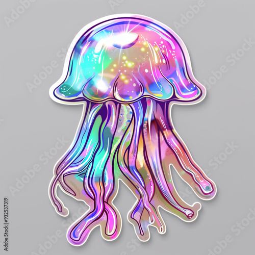 jellyfish colorful jellyfish illustration digital art aquatic ocean sea creature marine life vibrant colors neon jellyfish fantasy glowing jellyfish underwater 