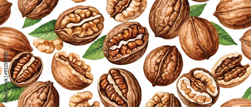 Walnut pattern background isolated on white4