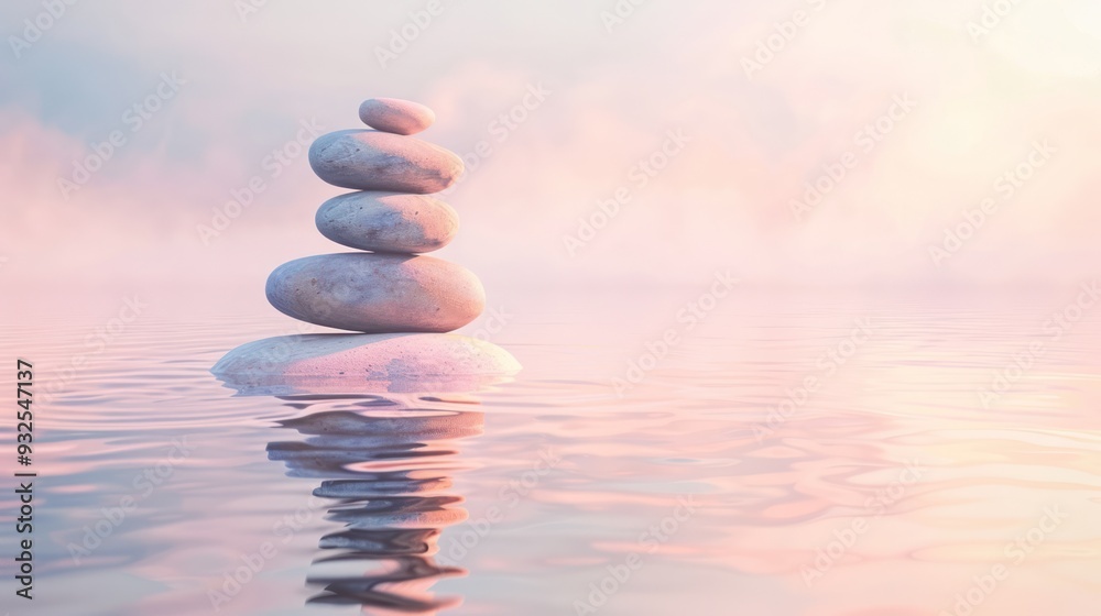 Obraz premium Zen Stones in Tranquil Waters