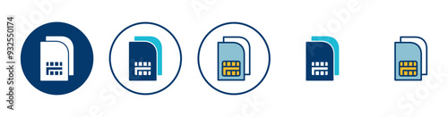 Sim card icon vector isolated on white background. Mobile slot icon. Mobile cellular phone sim card chip.