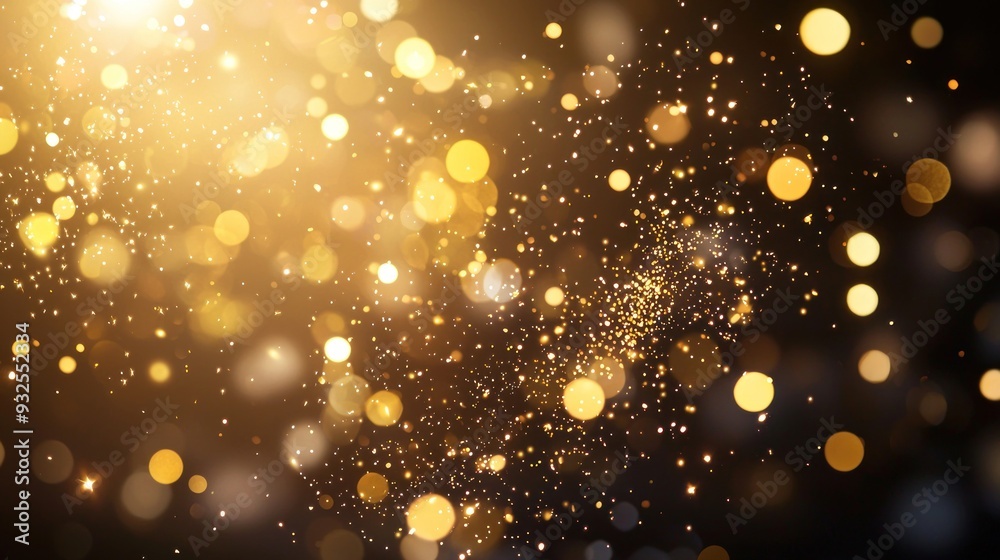 Abstract Background with Golden Bokeh and Glitter Abstract Background with Golden Bokeh and Glitter