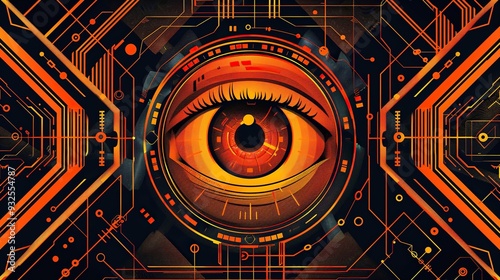 A Digital Eye Within a Circuit Board photo