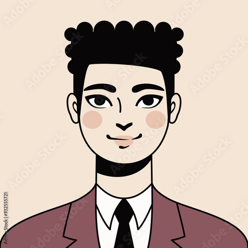 Portret mężczyzny na jasnym tle. Avatar do mediów społecznościowych. Różnorodność. Ilustracja wektorowa w stylu kreskówkowym.