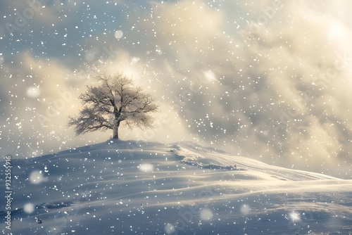 winter landscape with snow