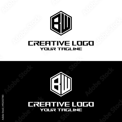 creative letter logo bw desain vektors