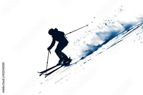 skiing in the snow