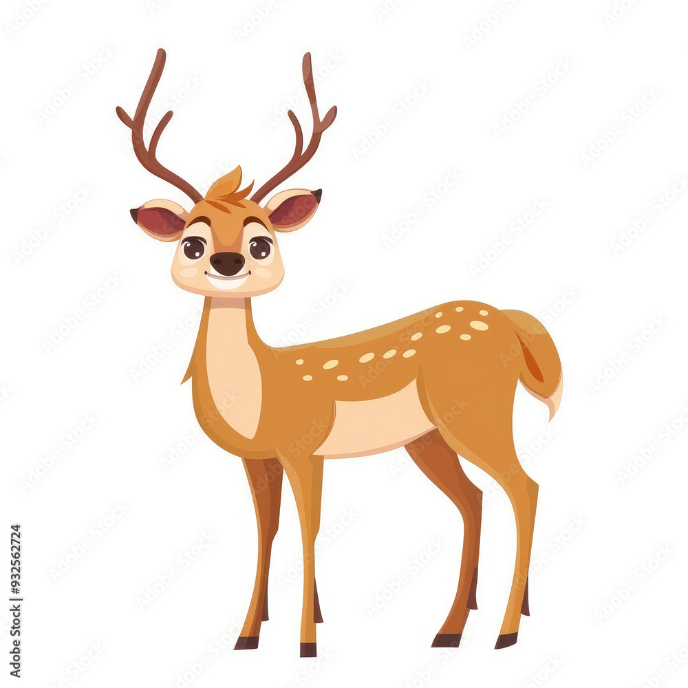 A cartoon of a deer isolated white background,2d flat vector
A cartoon of a deer isolated white background,2d flat vector