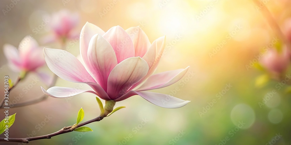 Delicate and abstract magnolia flower with botanical floral background Delicate and abstract magnolia flower with botanical floral background