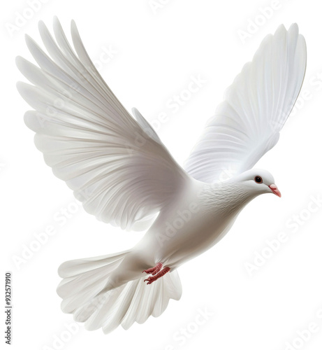 PNG White dove in flight with outstretched wings