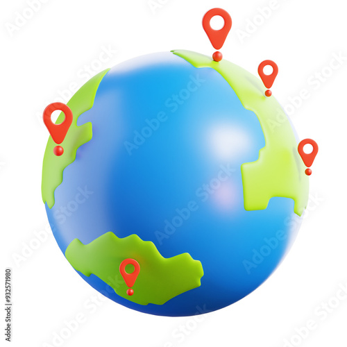 Global Location 3D Illustration photo