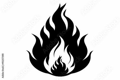 Fire flame icon silhouette, Fire SVG, Flame SVG, Fire Flame SVG
