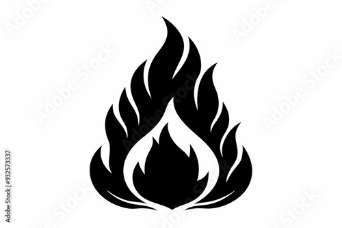 

flame and fire black icon silhouette vector, Fire flame icon
