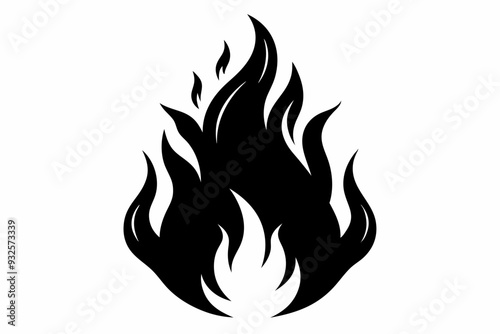 

flame and fire black icon silhouette vector, Fire flame icon
