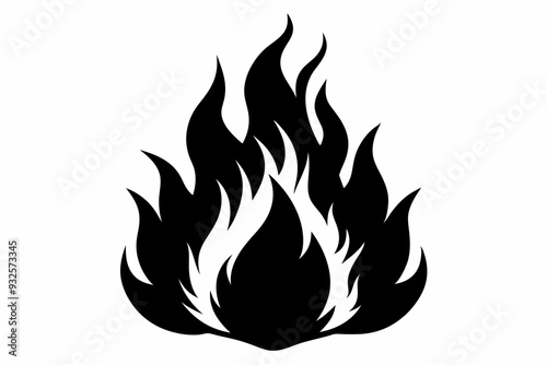 

flame and fire black icon silhouette vector, Fire flame icon
