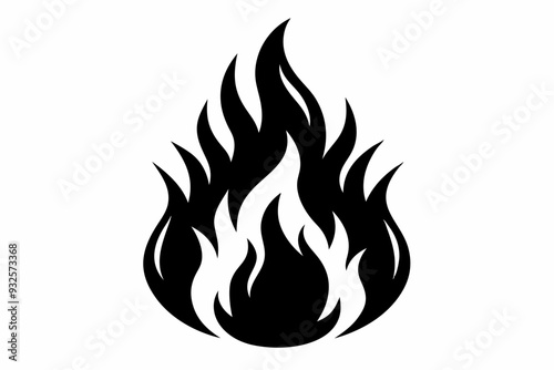 

flame and fire black icon silhouette vector, Fire flame icon

