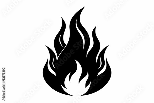 

flame and fire black icon silhouette vector, Fire flame icon
