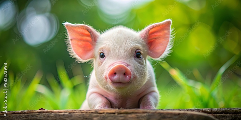 Close-up of a cute baby pig, ferkel, schwein, piglet, farm animal, livestock, agriculture, domestic, baby animal, pink Close-up of a cute baby pig, ferkel, schwein, piglet, farm animal, livestock, agriculture, domestic, baby animal, pink