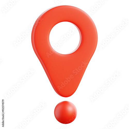Pin Location 3D Illustration