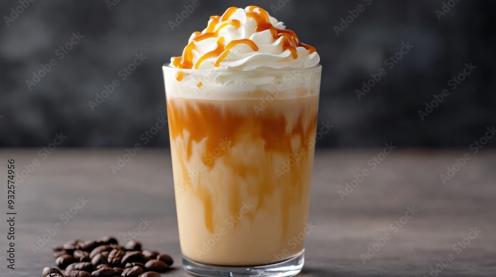 Iced Coffee with Whipped Cream and Caramel Drizzle Iced Coffee with Whipped Cream and Caramel Drizzle
