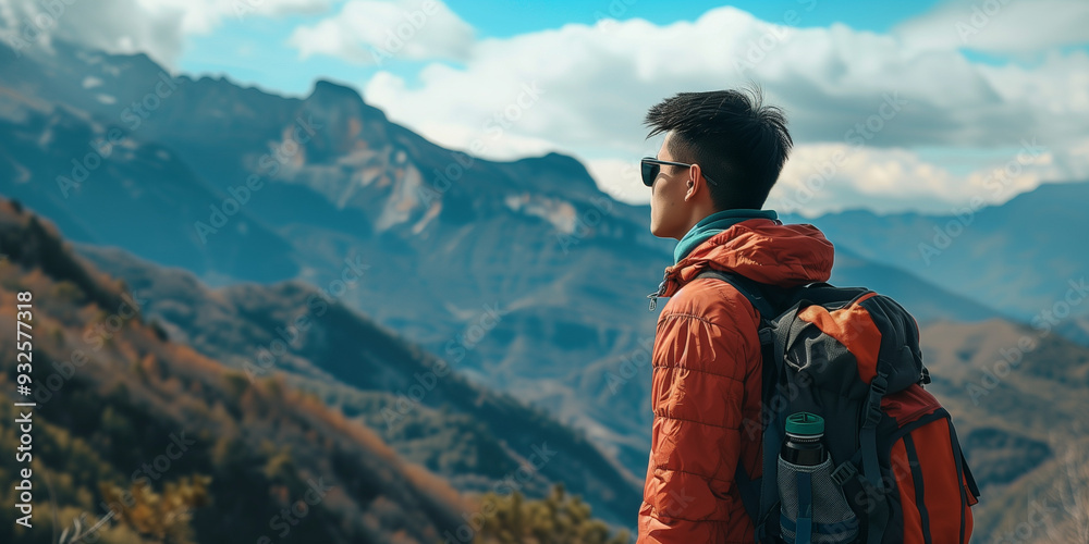 hiker in the mountains hiker in the mountains