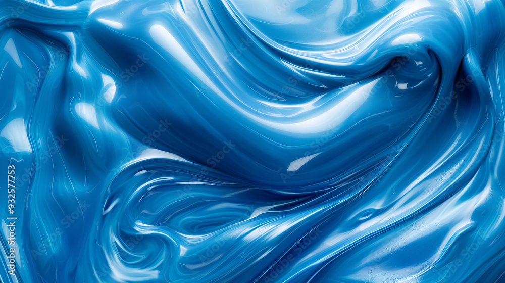 Glossy blue fluid texture, abstract flowing background with smooth curves Glossy blue fluid texture, abstract flowing background with smooth curves