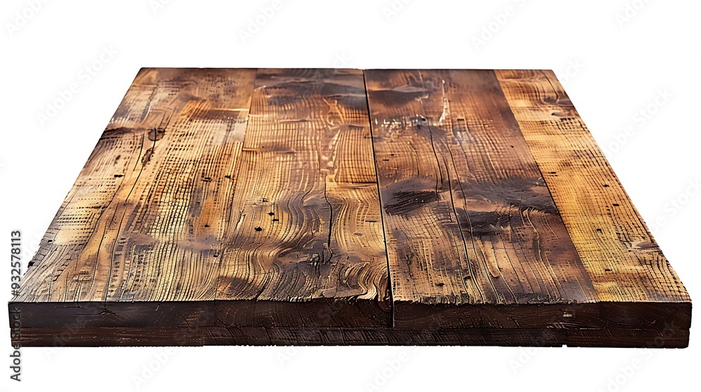 Wooden table isolated on white background, Perspective view.