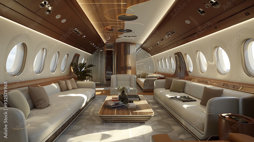Obraz premium Luxurious Private Jet Interior Design