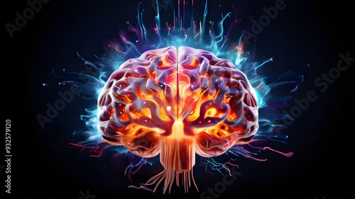 Concept art of a human brain exploding with knowledge and creativity. generative ai