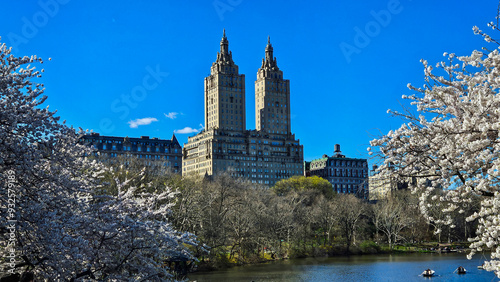 The view from central park towards the San remo building at the upper westside of new york city, USA. photo