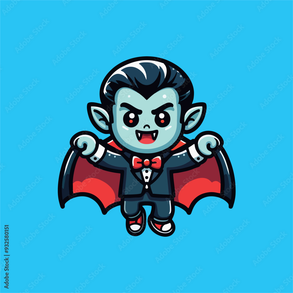 Cute and cartoon Dracula vector for Halloween celebration