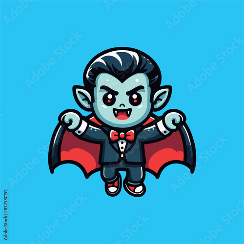 Cute and cartoon Dracula vector for Halloween celebration